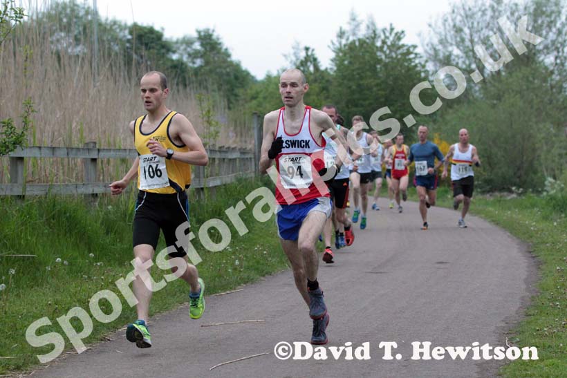 Brendan McMillan (Jarrow) 106 and Philip Sanderson lead the George Ogle Memorial Race, Rowlands Gill.